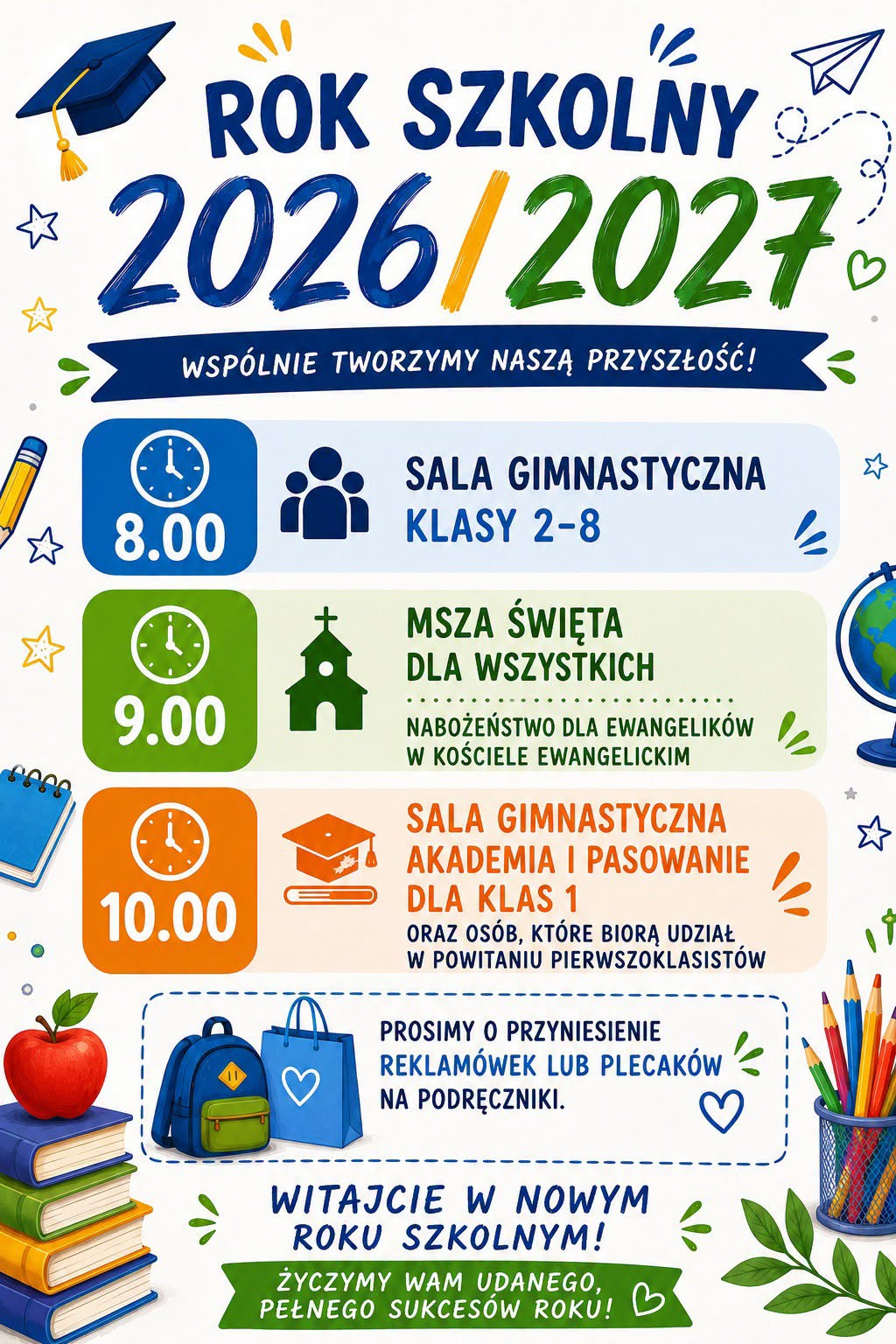 Szkoła podstawowa – WITAJCIE W NOWYM ROKU SZKOLNYM 2026/2027